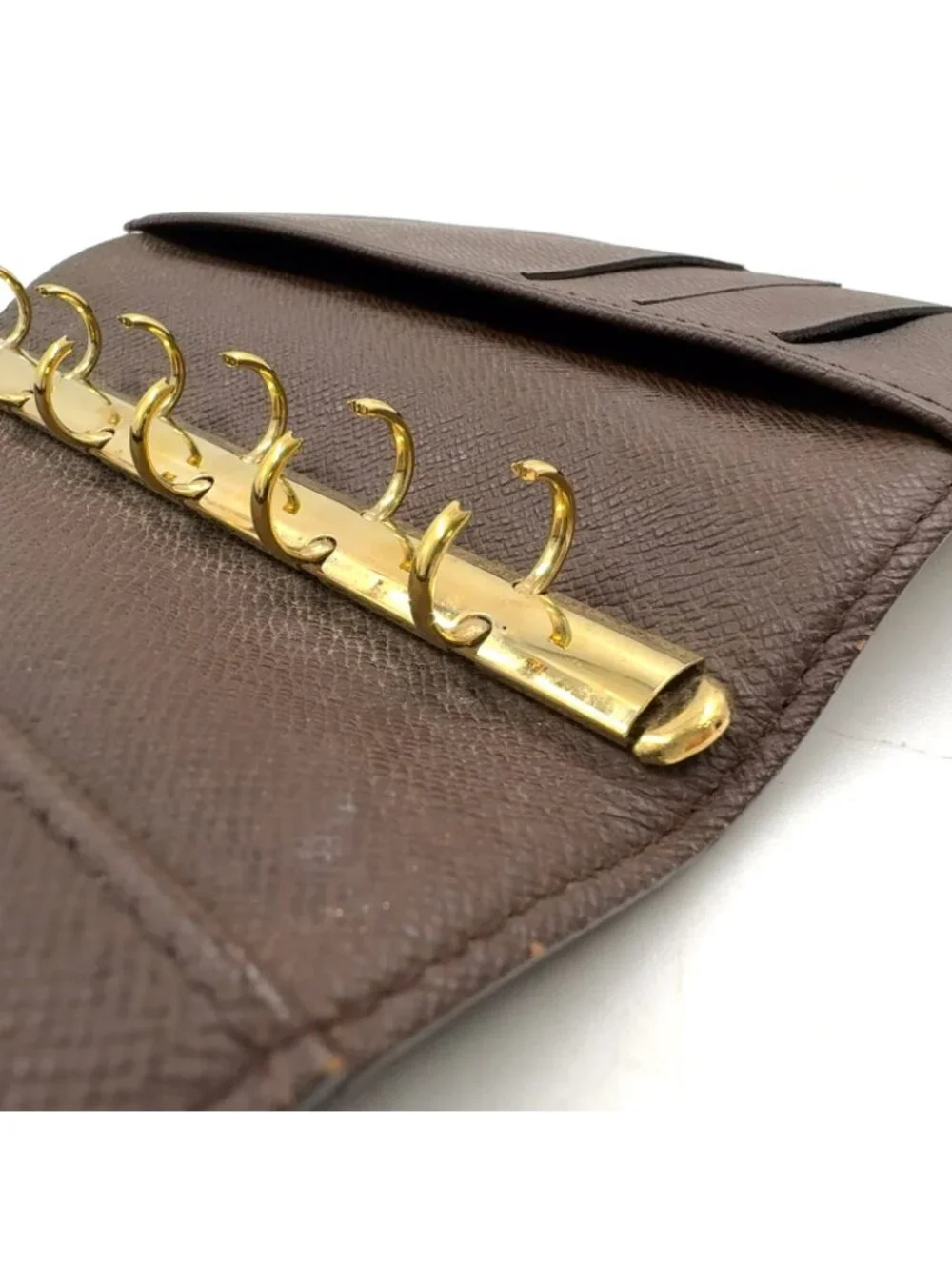 Louis Vuitton Agenda PM Damier Leather Brown Notebook Cover Gold